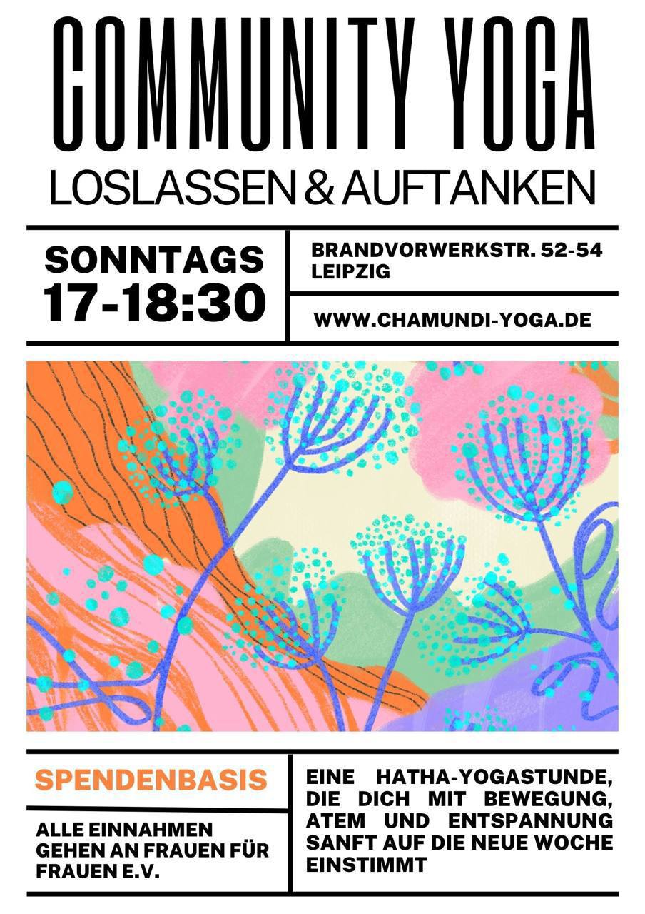 Community Yoga Ankündigung fürs Community Yoga